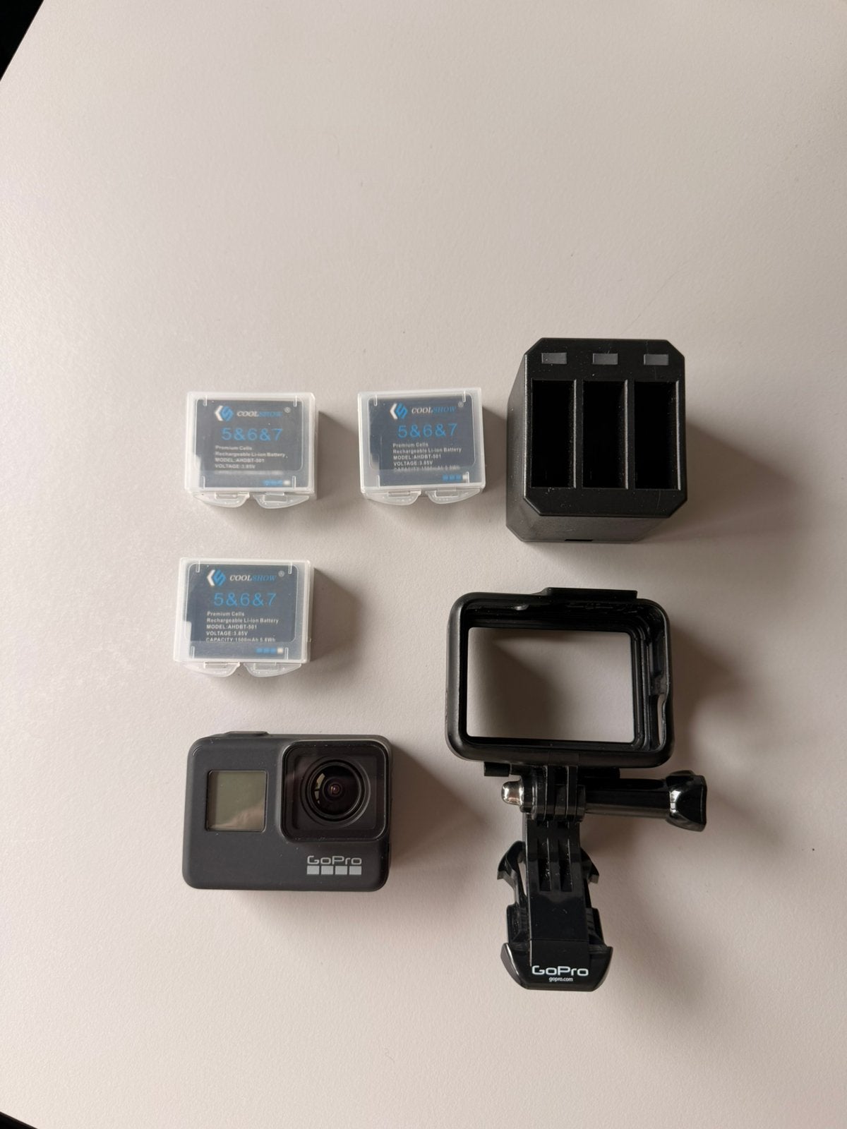 GoPro Hero 7 Black met 4 accu's, Ophalen of Verzenden, Zo goed als nieuw, GoPro