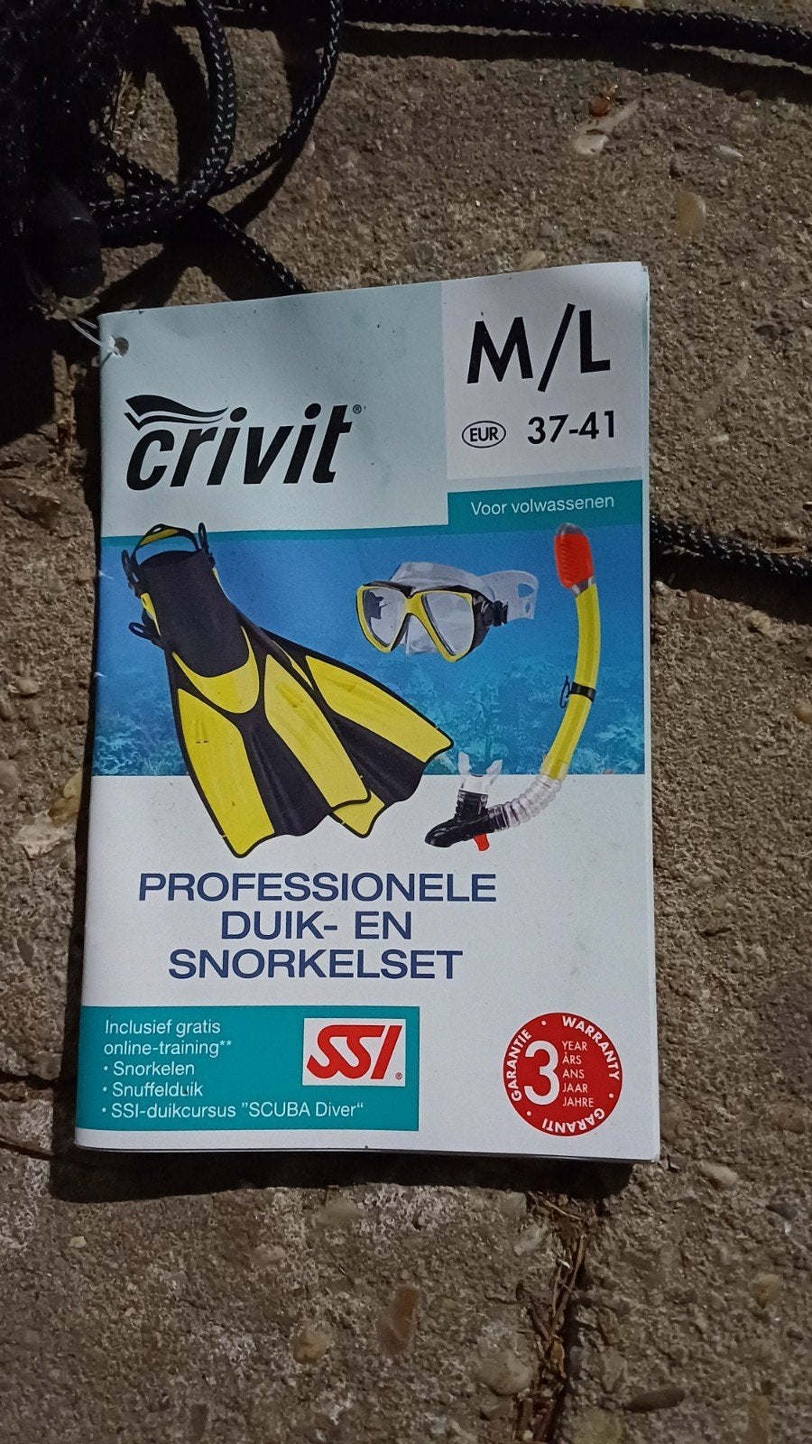 Crivit Professionele Duik en Snorkelset M/L (37-41) flippers, Ophalen of Verzenden, Nieuw, Duikbril of Snorkel