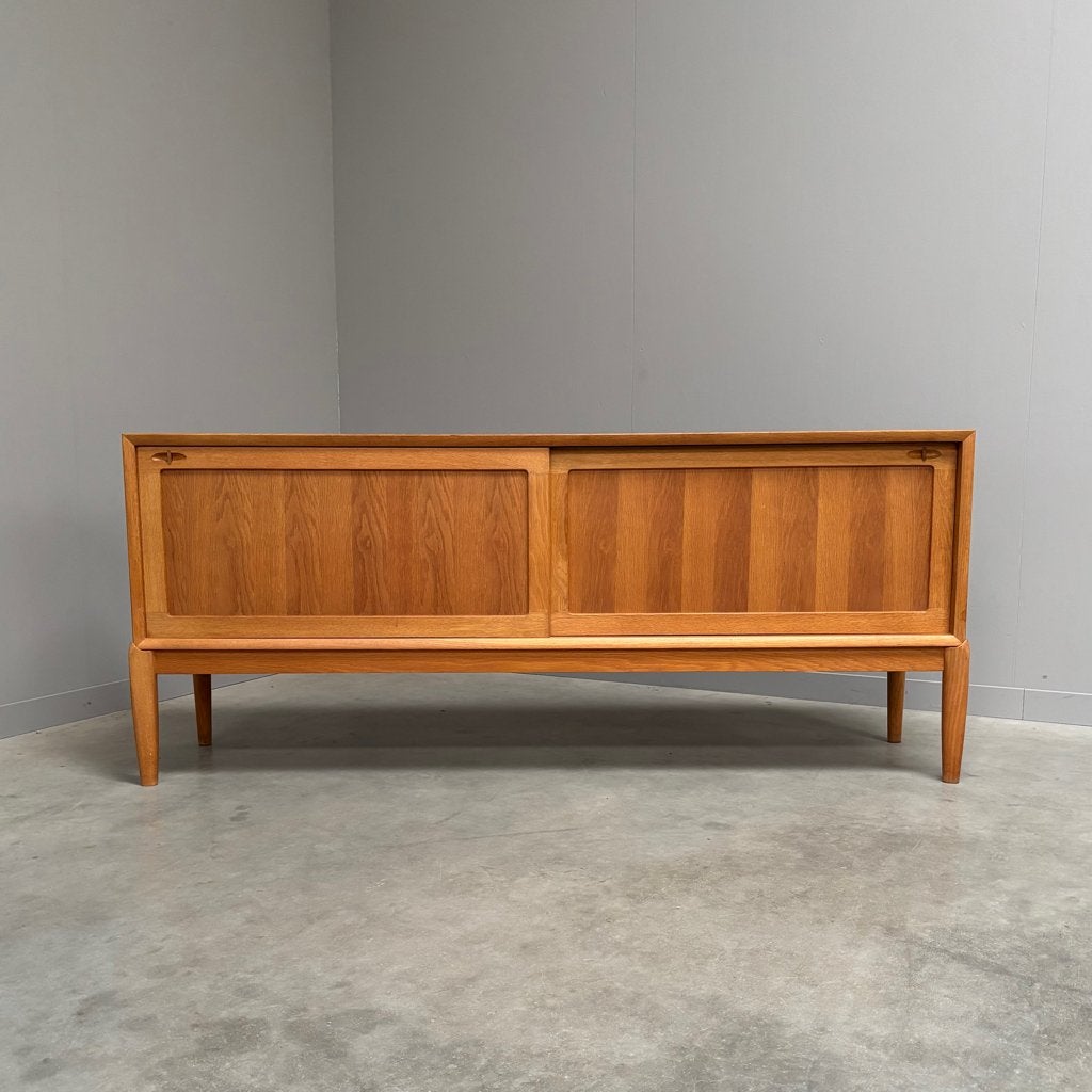 Jaren 60 70 sideboard dressoir eik deens design vintage teak, Ophalen, Scandinavisch design, 150 tot 200 cm, Eikenhout