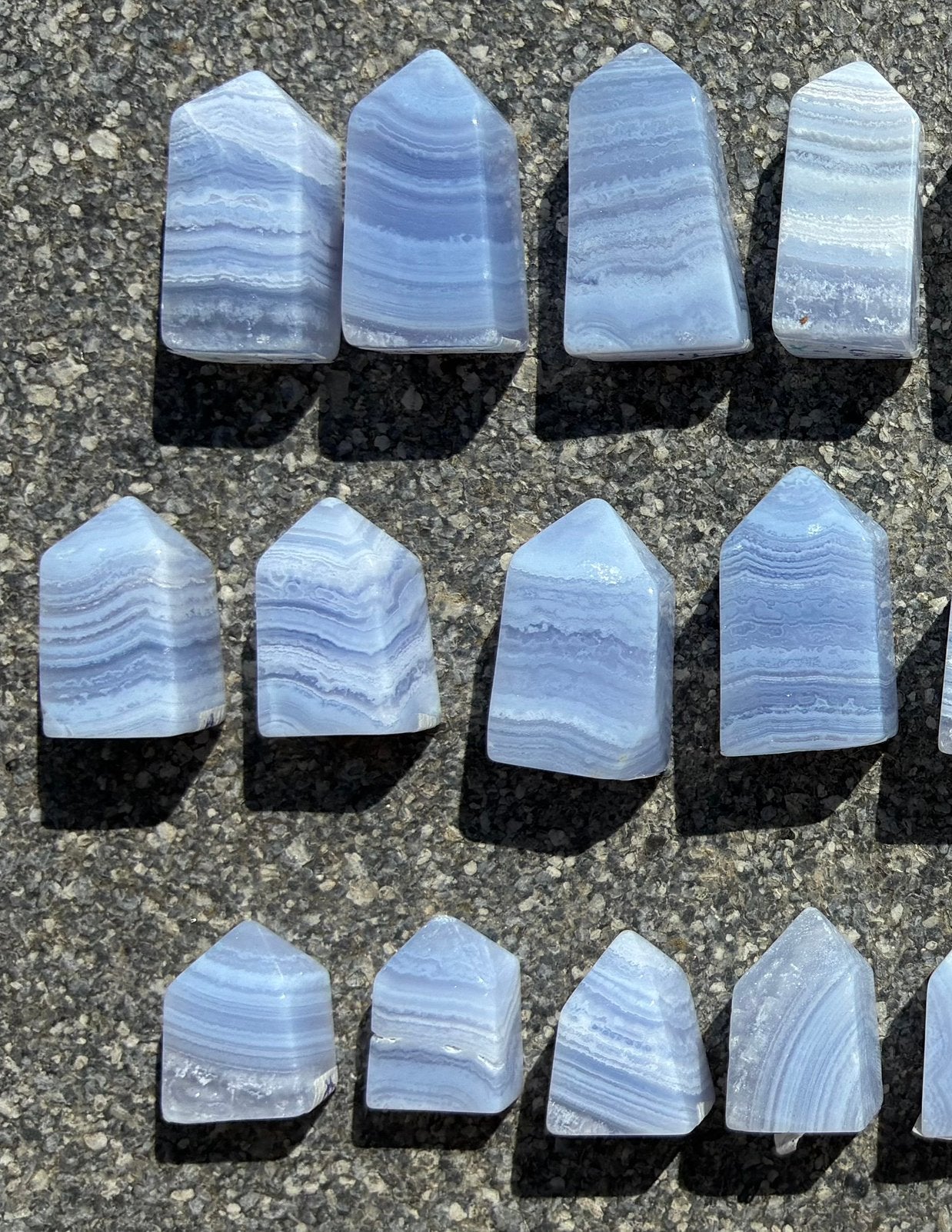 Blue lace agaat puntjes, Ophalen of Verzenden, Zo goed als nieuw