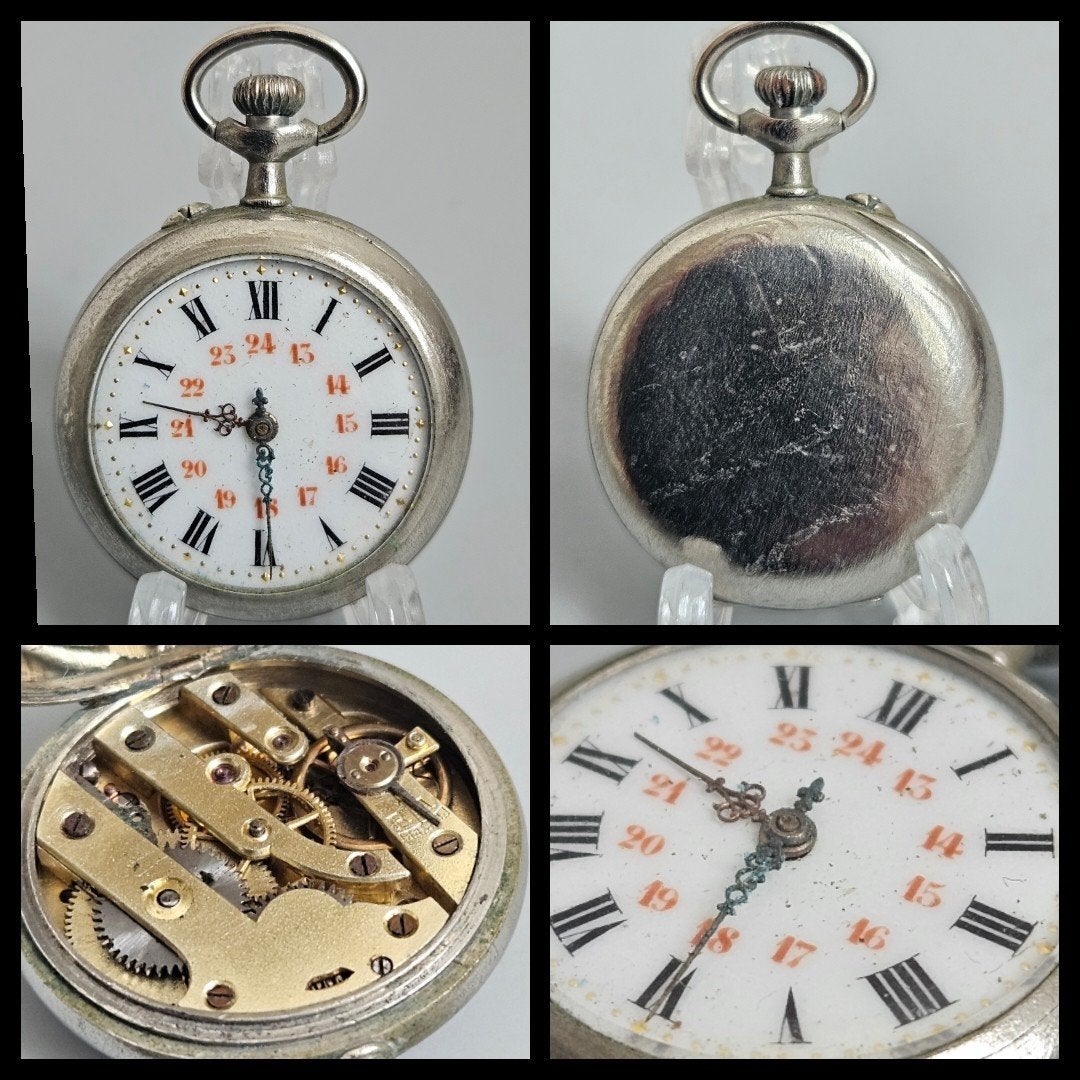 Antiek dames zakhorloge met kroonopwinding,  loopt niet, Ophalen of Verzenden