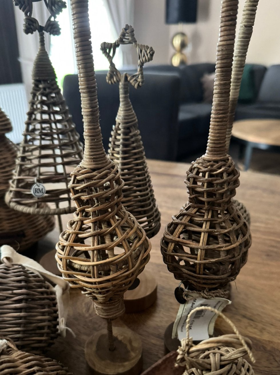 Riviera maison rattan kerst pieken en boompjes, Diversen, Ophalen of Verzenden, Zo goed als nieuw
