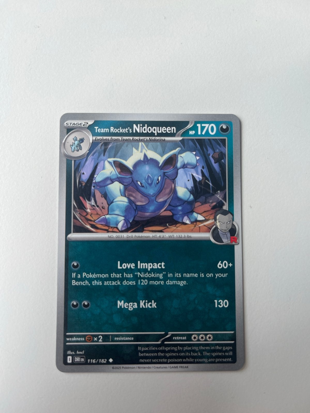 Team Rocket's Nidoqueen 116 /182 - Destined Rivals, Ophalen of Verzenden, Zo goed als nieuw, Losse kaart