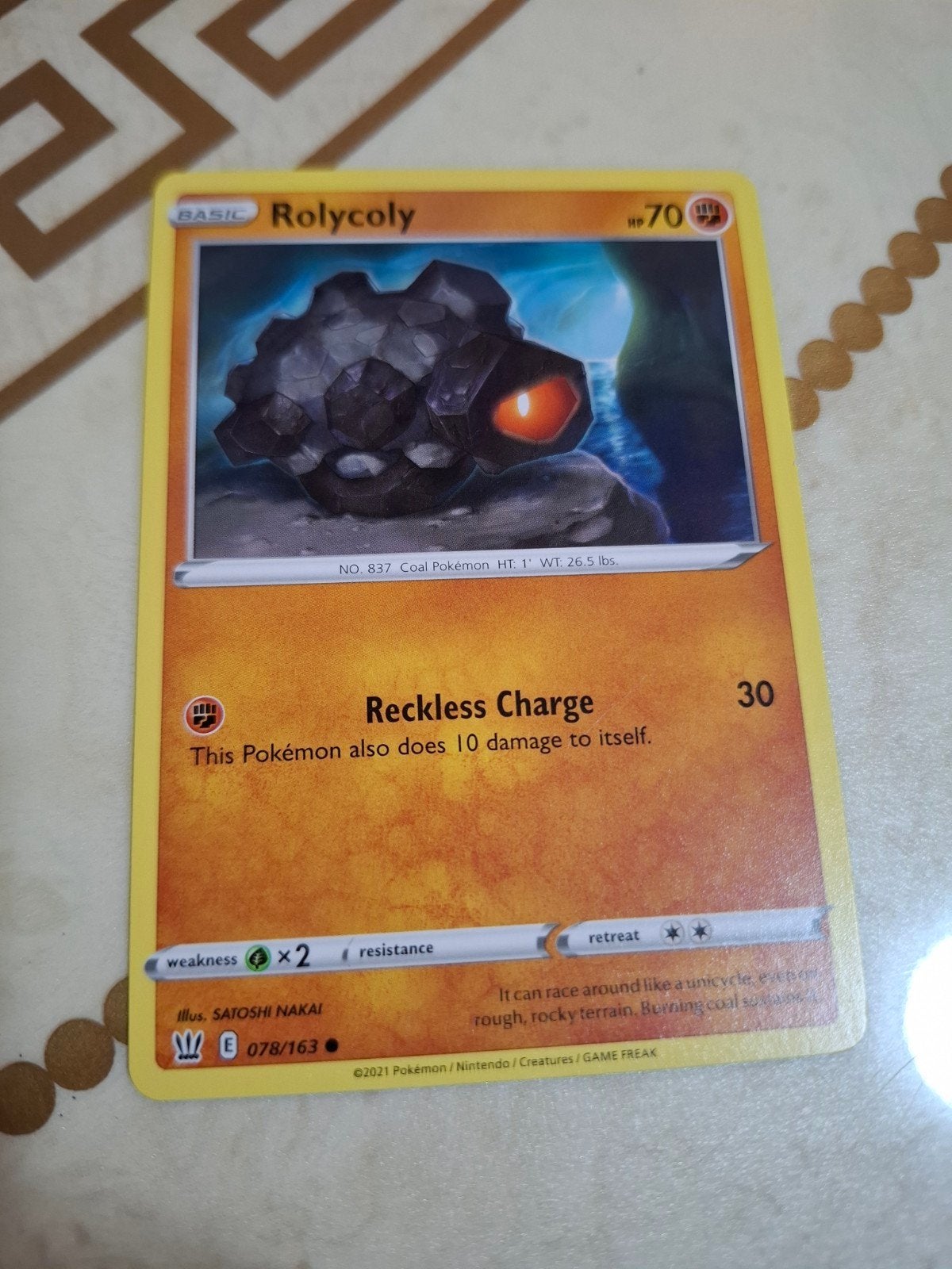 Pokémon Kaart Rolycoly 078/163 - Basic, HP 70, Ophalen of Verzenden, Zo goed als nieuw, Losse kaart