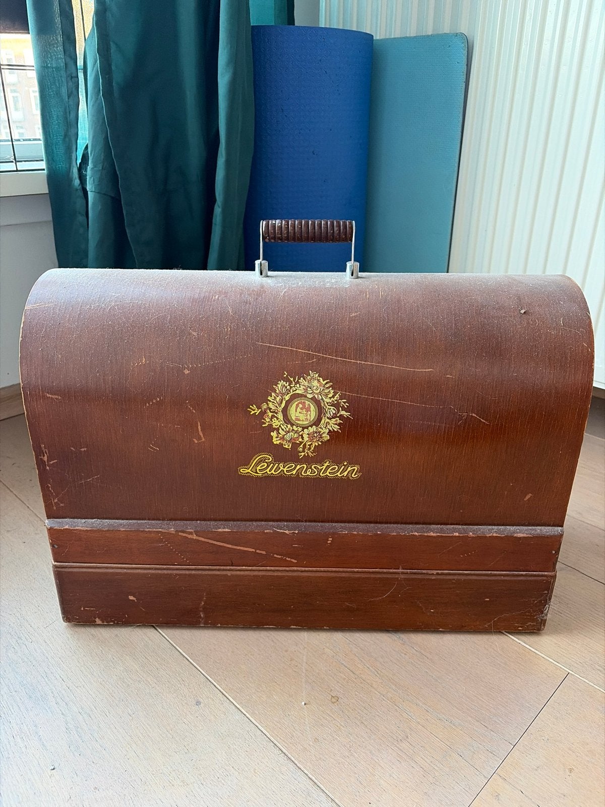 Antieke Lewenstein Naaimachine met Houten Kap, Ophalen, Gebruikt, Naaimachine, Lewenstein