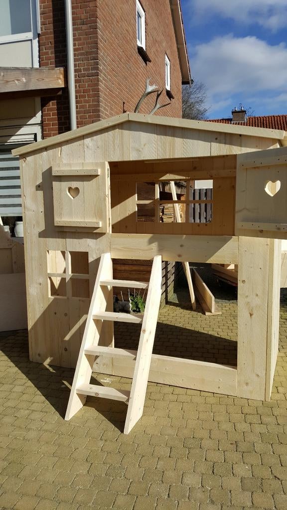 Bedstee steigerhout, Kinderen en Baby's, Kinderkamer | Bedden, Ophalen of Verzenden, 180 cm of meer, 85 tot 100 cm, Matras