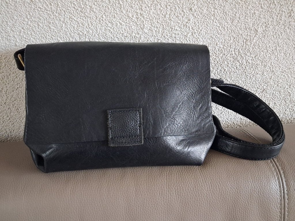 zwart , 100% PU leren overslagtas., Overige merken, Gebruikt, Zwart, Ophalen of Verzenden