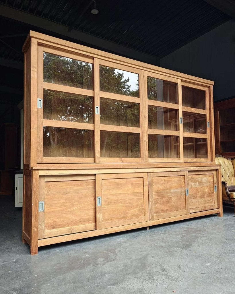 Xxl Schoolkast | 300cm brede buffetkast | Teakhout #3685, Gebruikt, -, 200 cm of meer, -