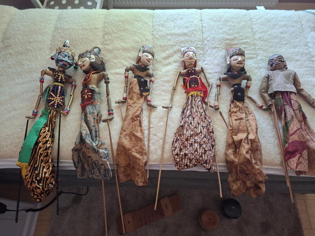 Set van 6 Wayang Golek poppen - Indonesische handgemaakte po, Ophalen of Verzenden