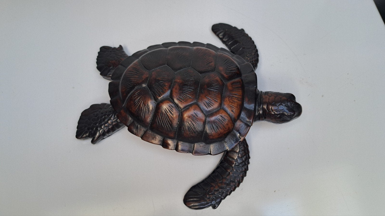 Waterschildpad beeldje van kunsthars, Ophalen of Verzenden, Zo goed als nieuw, Reptiel of Amfibie, Beeldje of Figuurtje