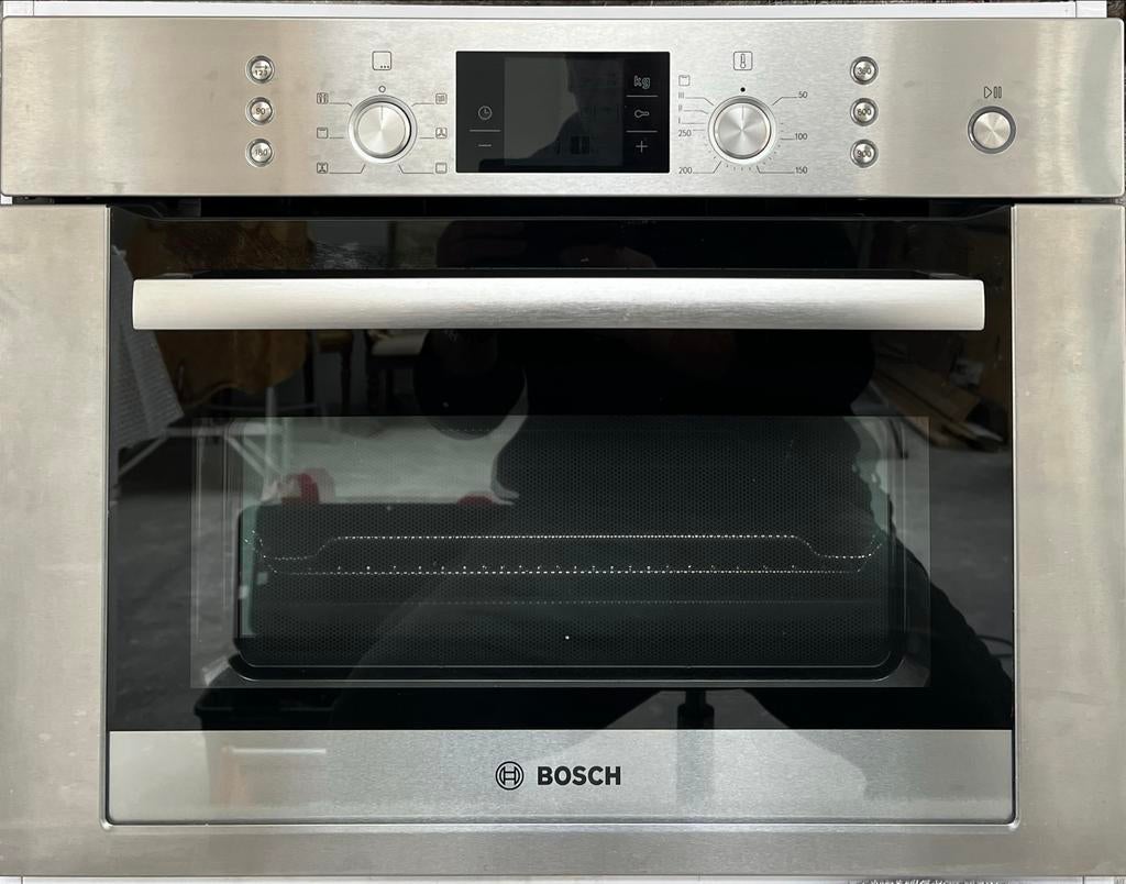 Bosch Combi Magnetronoven - Inbouw RVS perfecte staat, Ophalen, Hete lucht, Zo goed als nieuw, Oven met grill