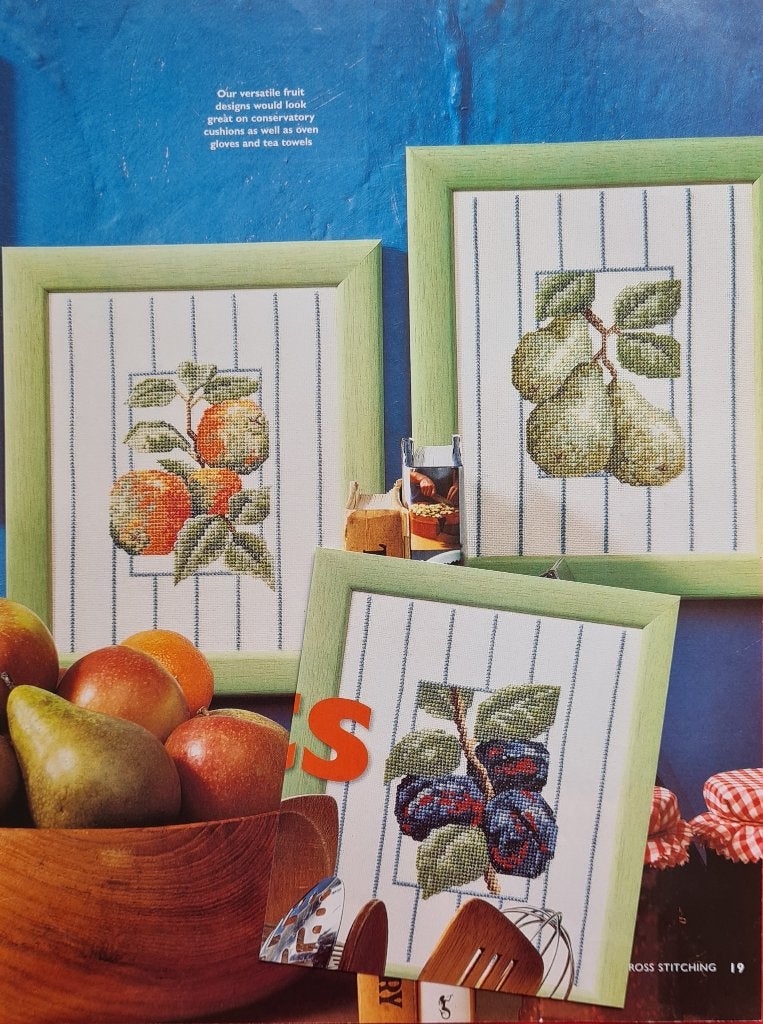 Appels, peren en pruimen 3 borduurpatronen, Ophalen, Nieuw, Handborduren, Patroon