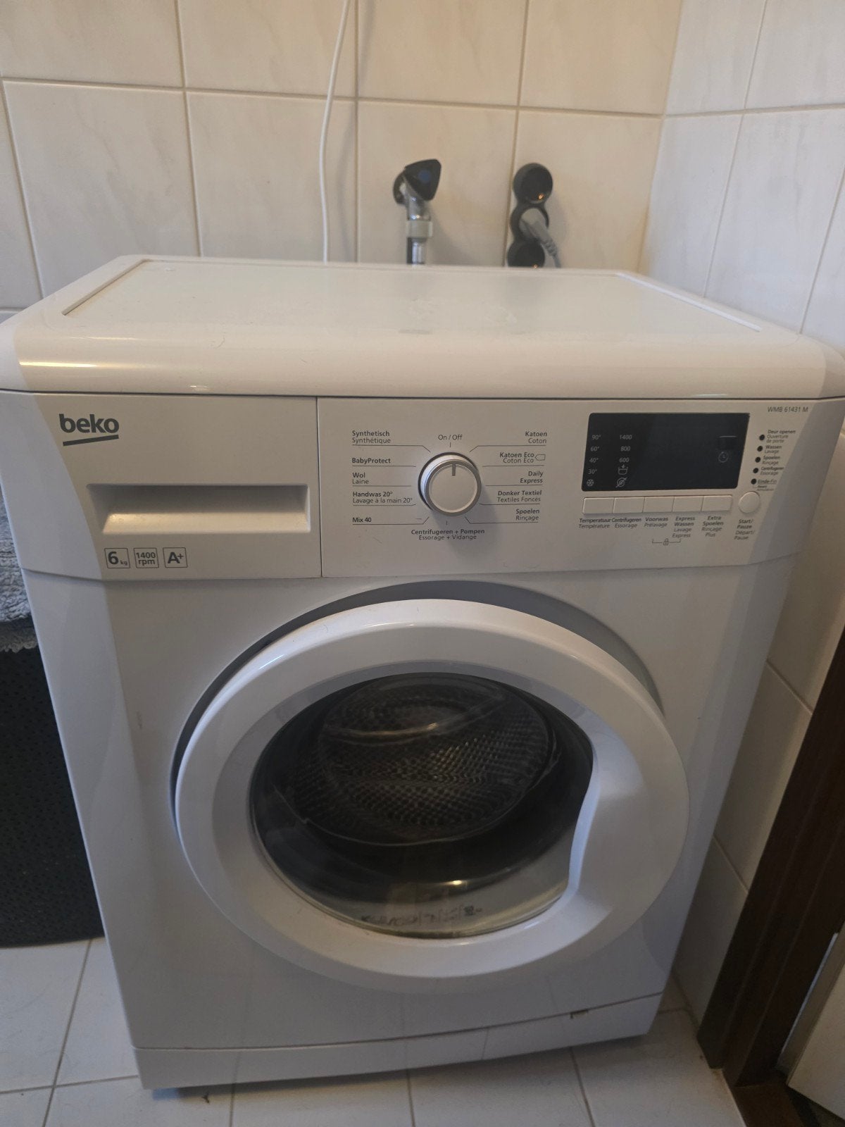 Beko WMB 61431 M Wasmachine - 6kg, 1400 toeren, A+, Ophalen, Gebruikt, Voorlader, 85 tot 90 cm