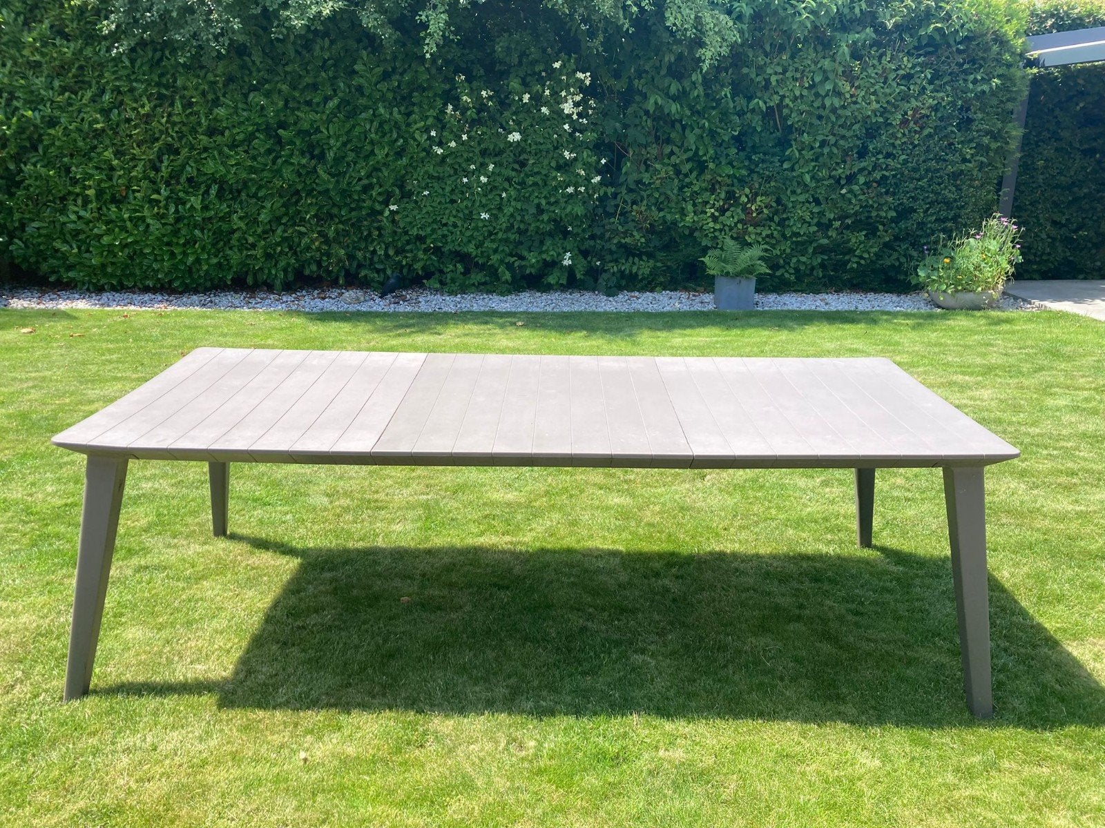 Kunststof buitentafel, Tuin en Terras, Tuintafels, Ophalen, Gebruikt, Rechthoekig, Kunststof