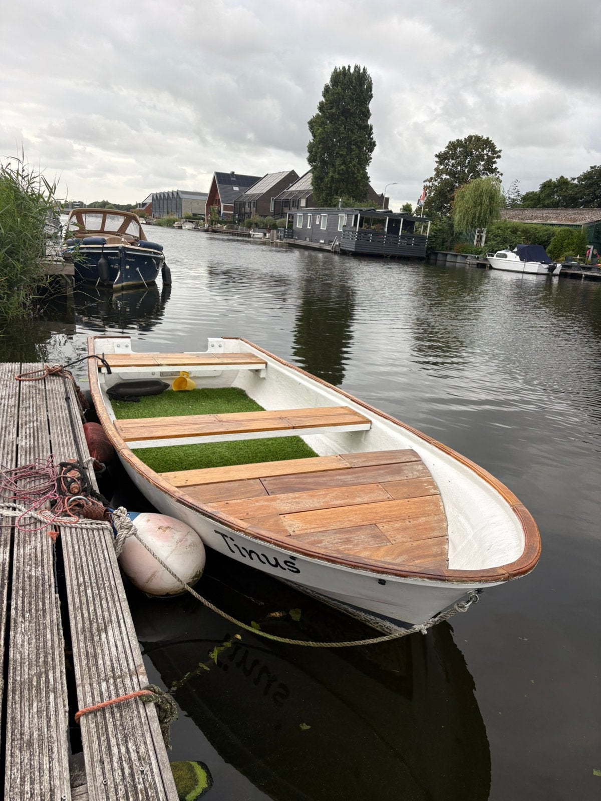 Polyester boot 4m met Suzuki 6pk motor (2023), Ophalen, Overige merken, Gebruikt, Buitenboordmotor