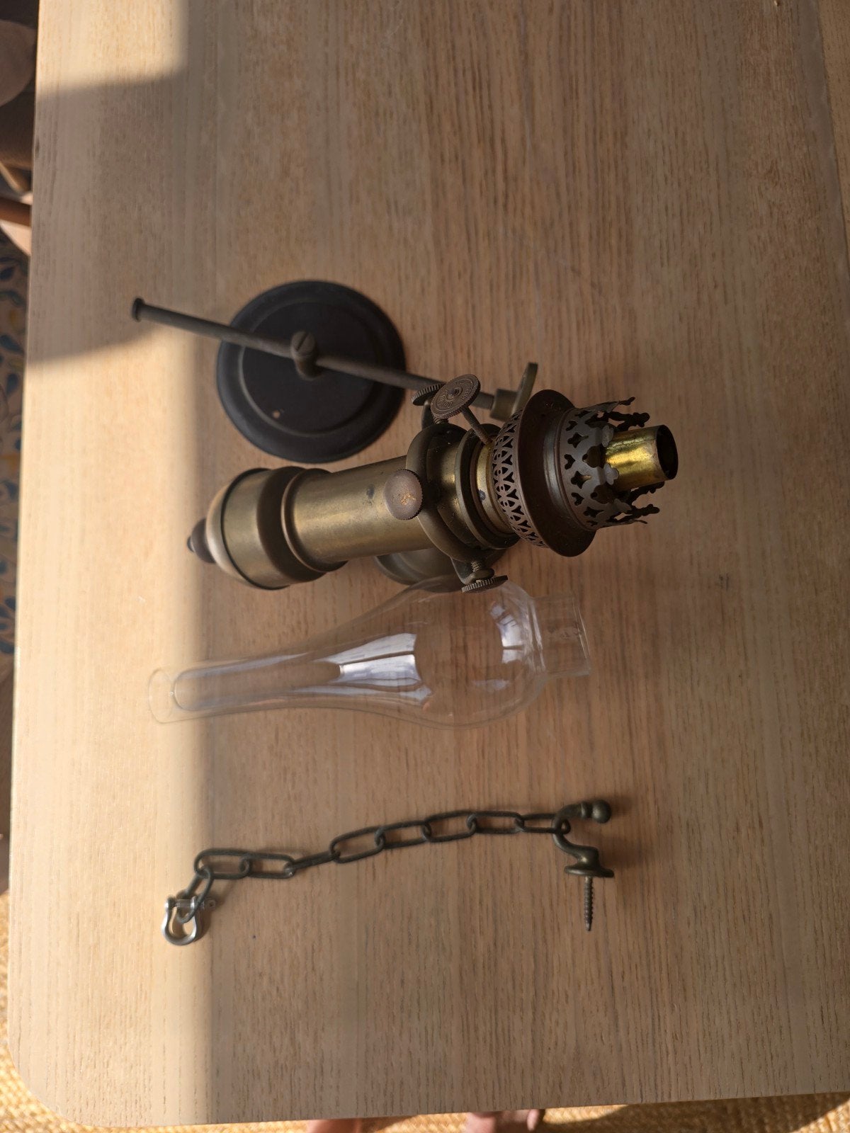 Antieke Scheepsolielamp met Cardanische Ophanging, Ophalen of Verzenden