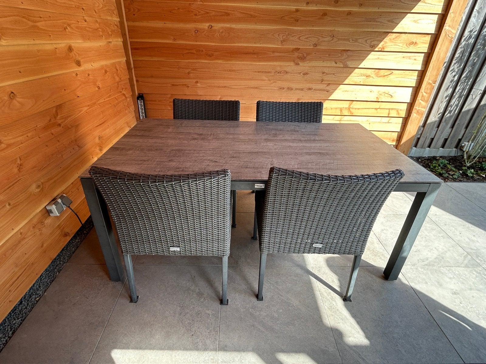 Tuinset, Ophalen, 4 zitplaatsen, Kunststof, Gebruikt