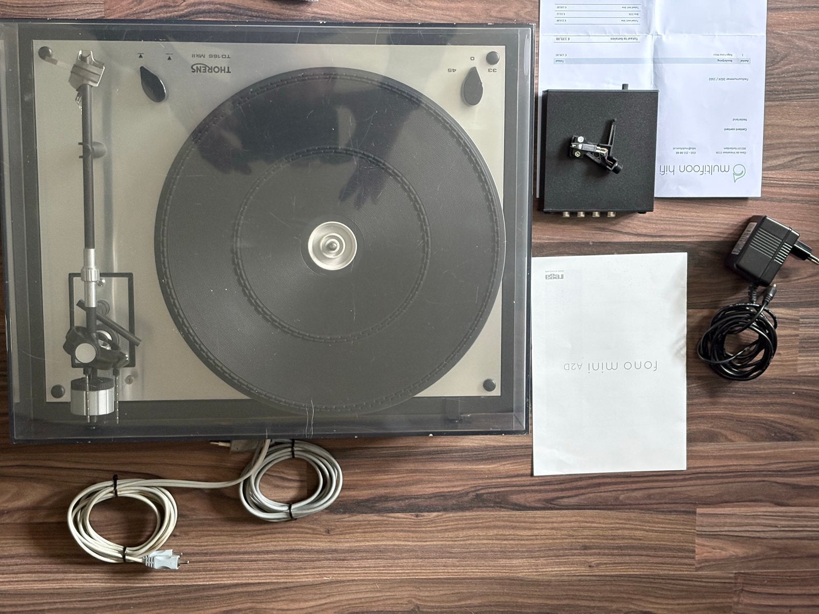 Thorens TD 166 MKII Platenspeler met Fono Mini A2D, Ophalen, Thorens, Zo goed als nieuw, USB-aansluiting