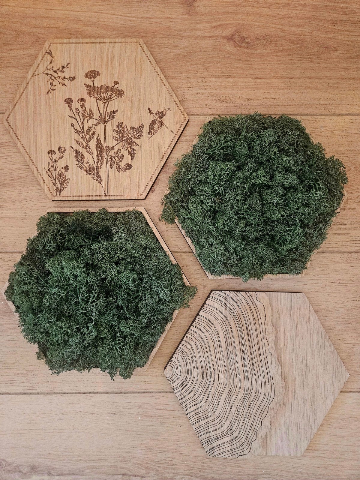 Wandpaneel/decoratie Hexagon 4 stuks, Ophalen, Bord