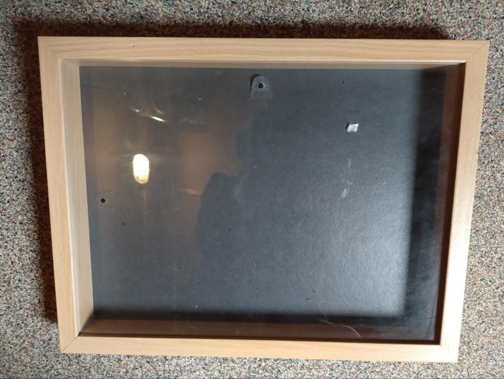 Houten verdiepte fotolijst / schilderijlijst met glasplaat, Minder dan 50 cm, Gebruikt, Ophalen of Verzenden, Minder dan 50 cm