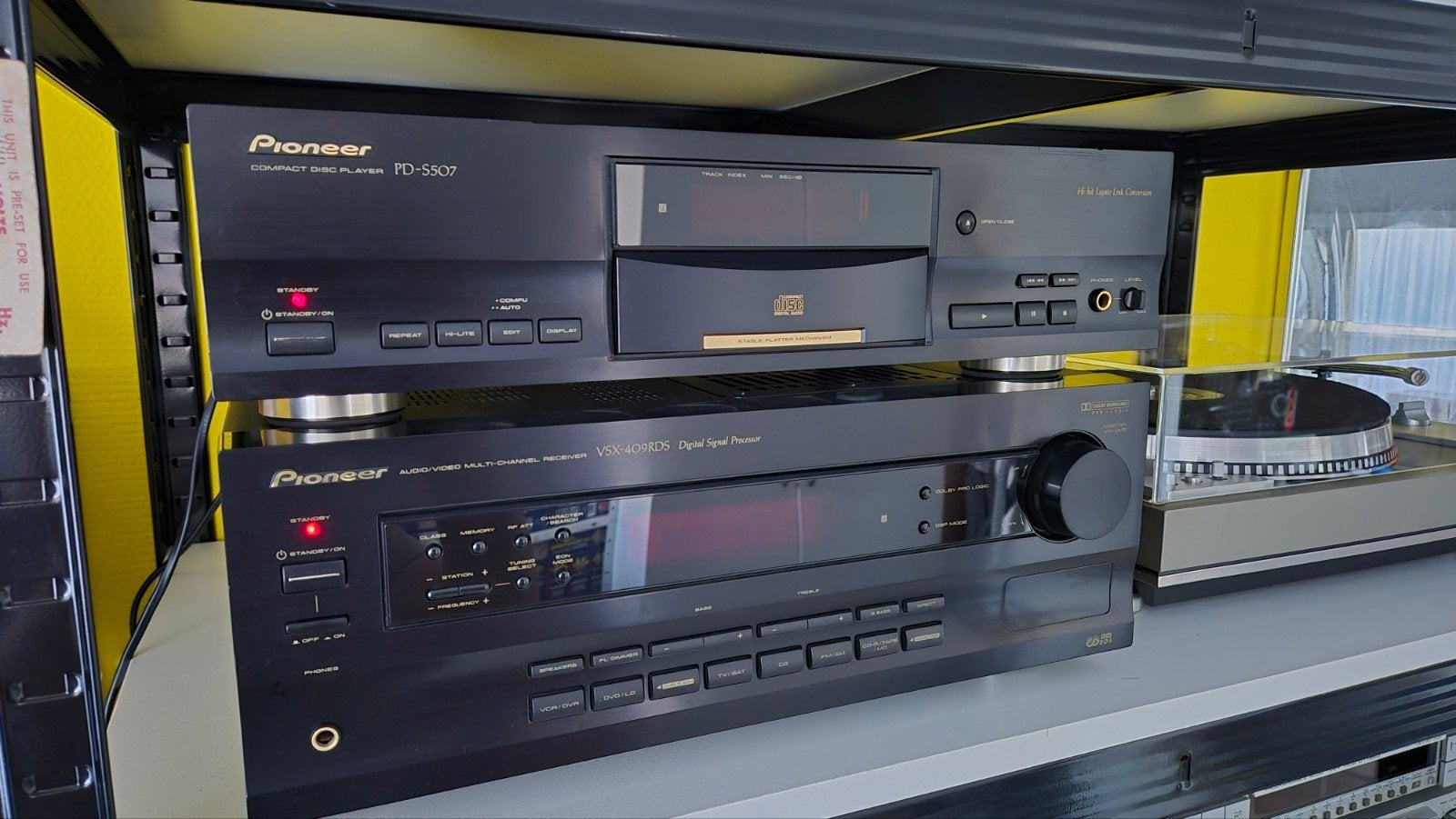 Pioneer receiver VSX-409RDS en cd-speler PD-S507, Gebruikt, Pioneer, Tuner of Radio, Losse componenten