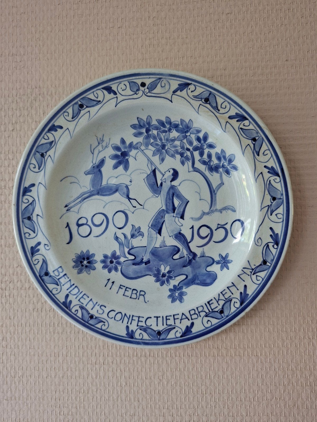 Delfts blauw herinneringsbord Koninklijk Goedewaagen Gouda, Antiek en Kunst, Ophalen of Verzenden