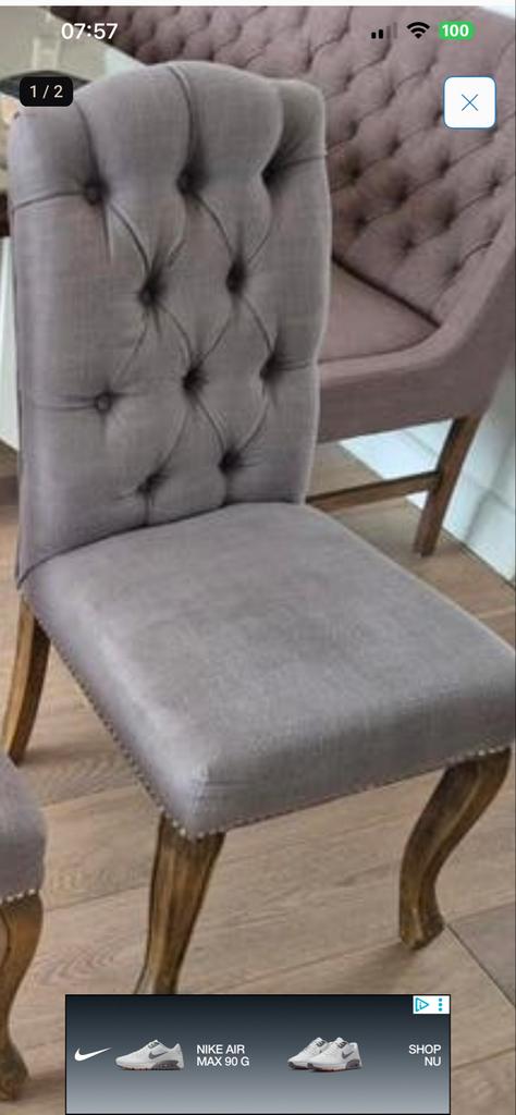 Gezocht: 6 taupe eetkamerstoelen in nette staat, Huis en Inrichting, Stoelen, Gebruikt, Overige kleuren, Ophalen of Verzenden