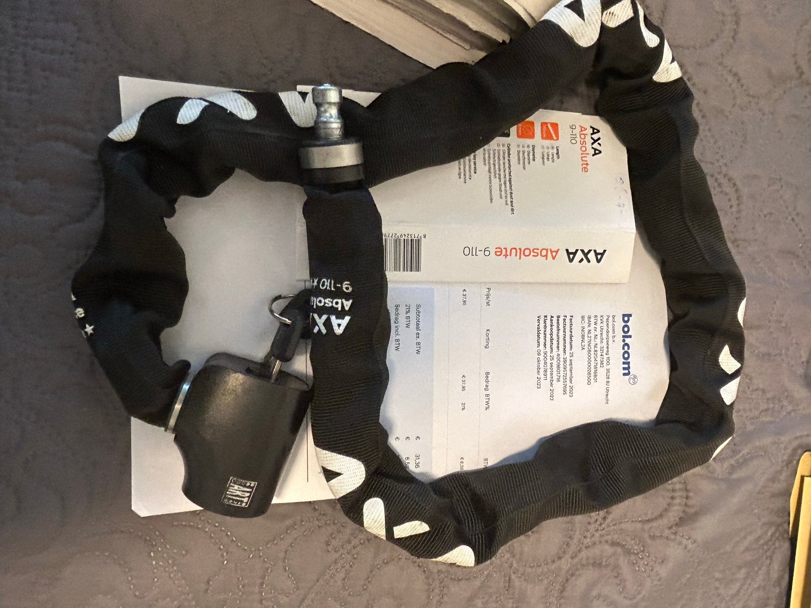 AXA Absolute 9-110 Kettingslot - Zo goed als nieuw, Fietsen en Brommers, Ophalen, Zo goed als nieuw, Kettingslot