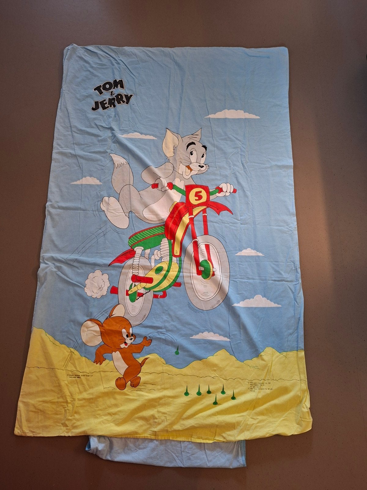 Dekbedovertrek Tom en Jerry, Kinderen en Baby's, Kinderkamer | Beddengoed, Gebruikt, Ophalen of Verzenden, Dubbelzijdig, Jongetje of Meisje