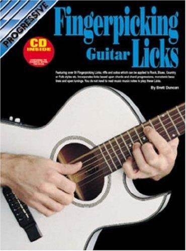 Gitaar lesboek-PROGRESSIVE FINGERPICKING GUITAR LICKS + cd, Muziek en Instrumenten, Bladmuziek, Gebruikt, Les of Cursus, Overige genres