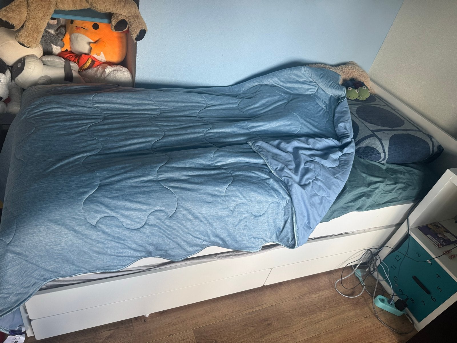 Ikea SLAKT bedbank met 2 lades, inclusief matrassen, Ophalen, Gebruikt, 90 cm, Eenpersoons