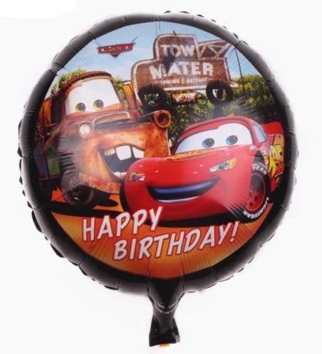 Ronde CARS Happy Birthday Ballonnen, NIEUW!, Verzenden, Nieuw, Versiering, Verjaardag