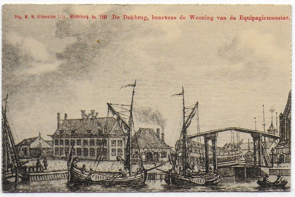 Middelburg De Dokbrug Oude Ansichtkaart ( B4053 ), Ophalen of Verzenden, 1920 tot 1940, Ongelopen, Zeeland