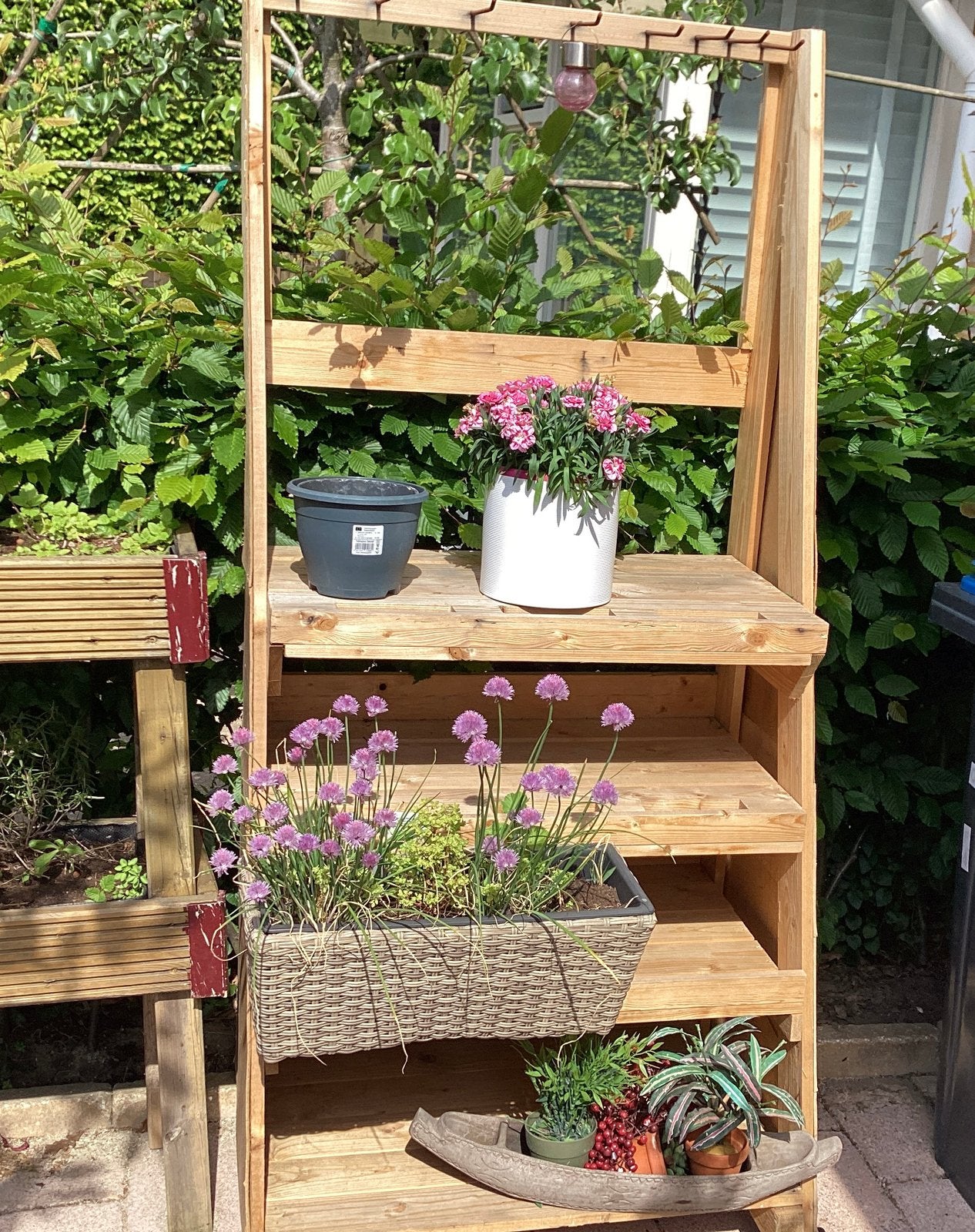 Tuin decoratie houtwerk. Plantenrekken, Ophalen of Verzenden, Zo goed als nieuw