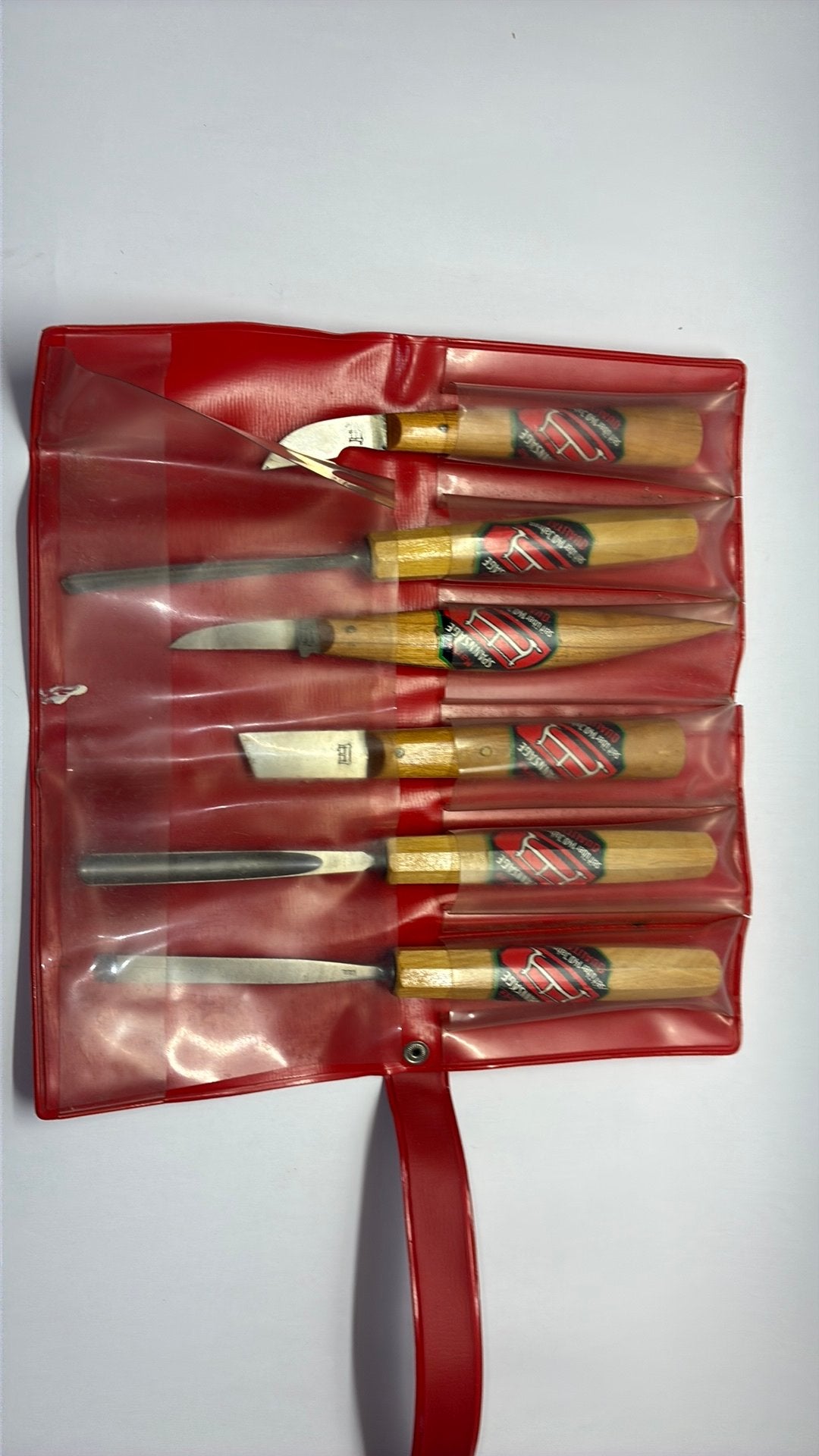 Spannsage houtsnijgereedschap ( houtsnijmesjes gutsen ), Ophalen of Verzenden, Zo goed als nieuw