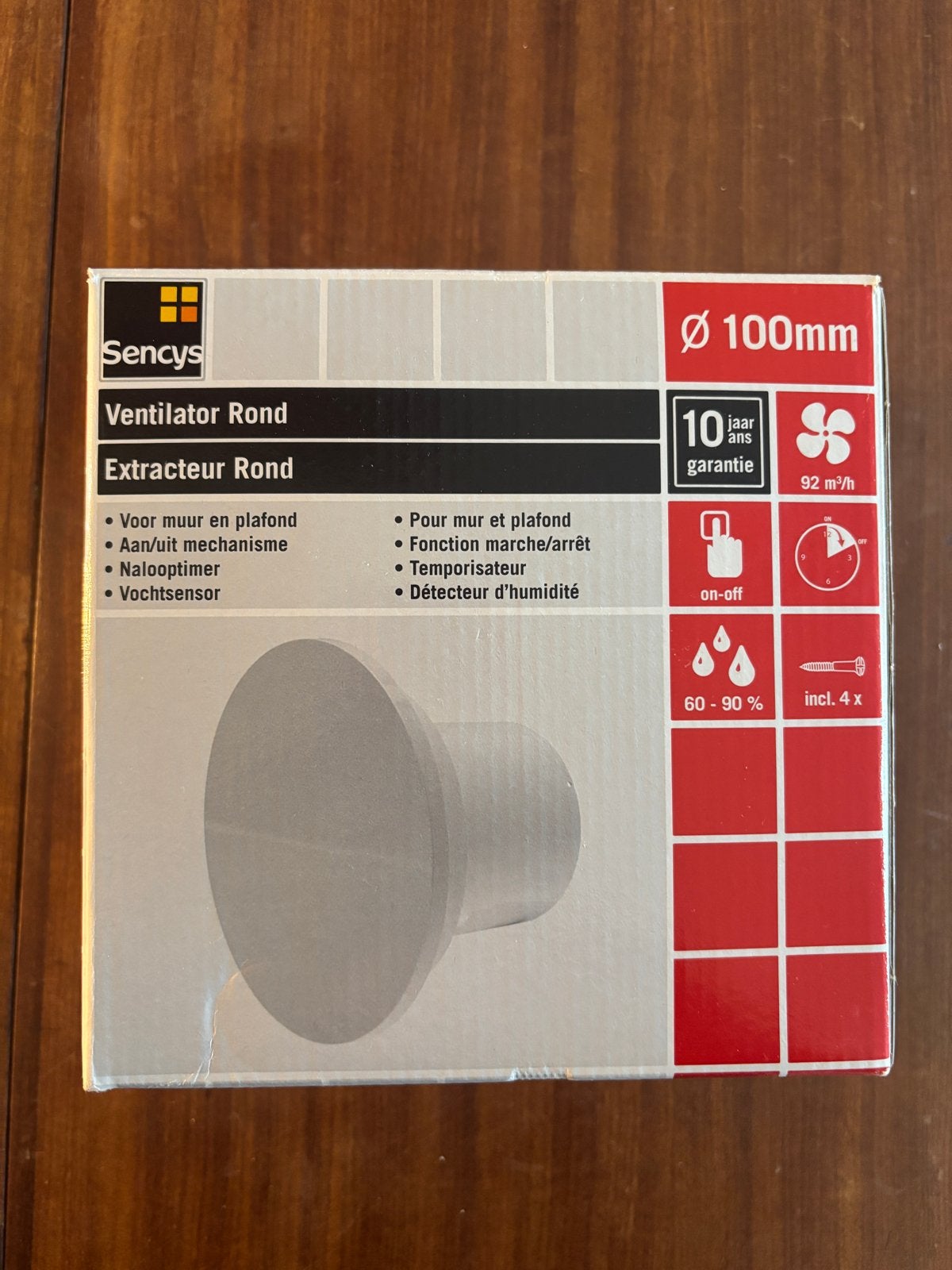Nieuwe Sencys Ventilator Rond Ø 100mm voor badkamer, Ophalen of Verzenden, Nieuw, Afzuiger