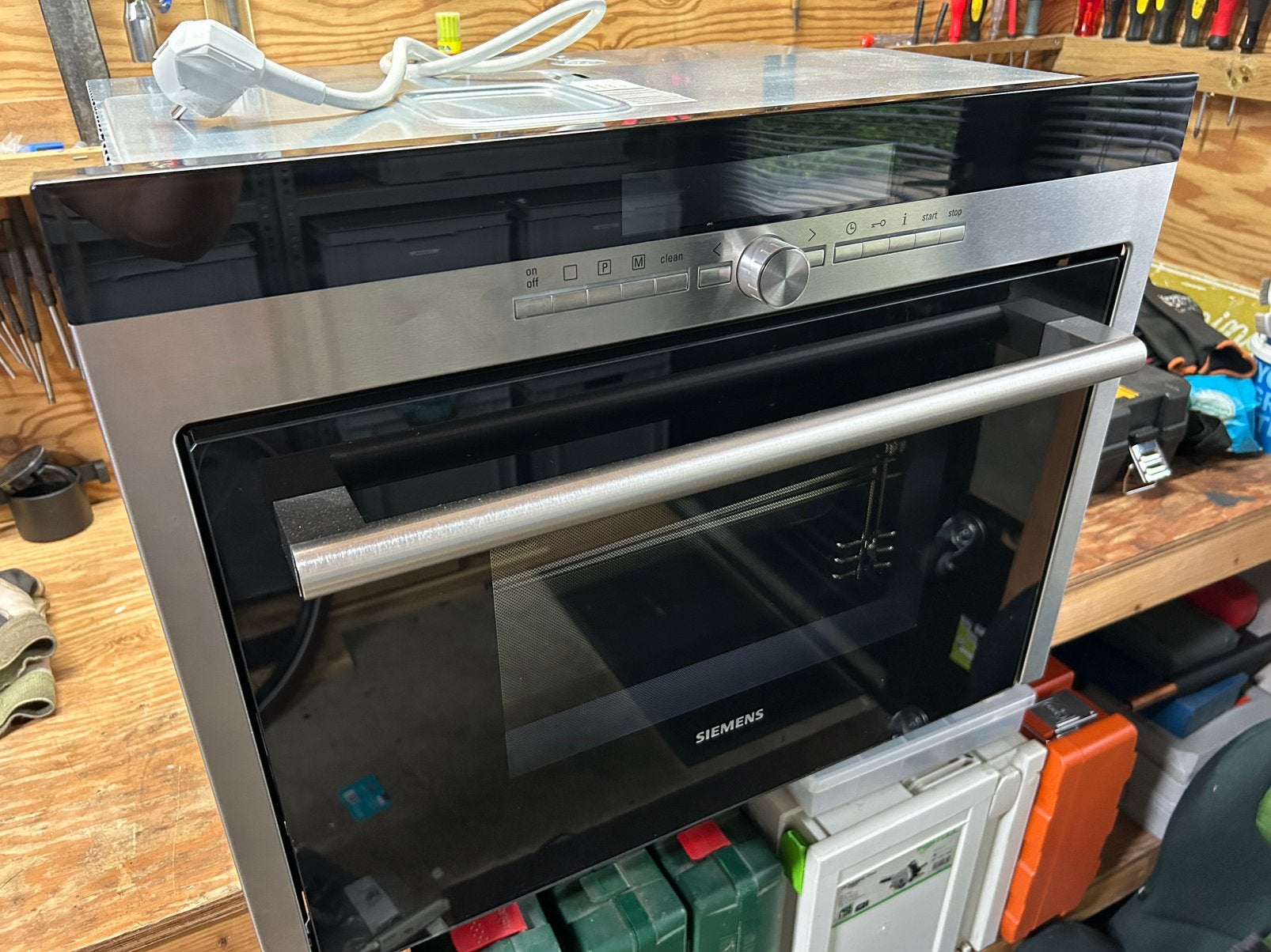 Siemens Stoomoven - Nette staat, storing watertoevoer, Ophalen, 45 tot 50 cm, Gebruikt, Siemens