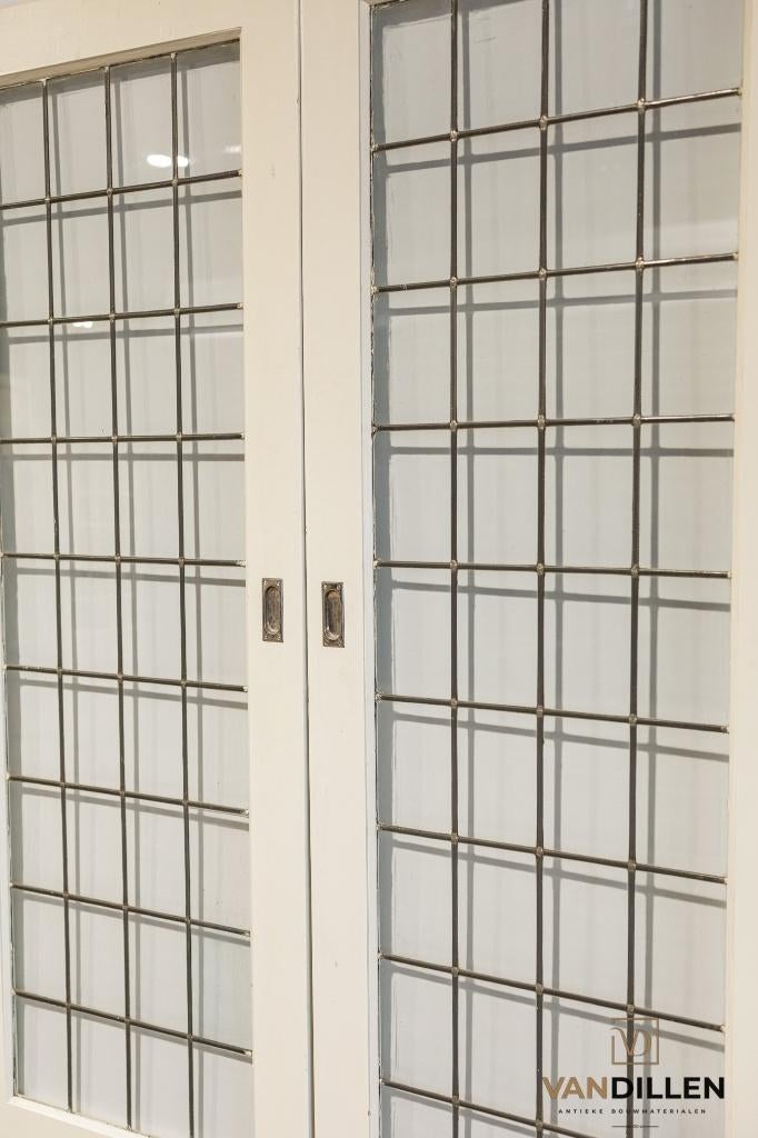 Set ensuite schuifdeuren glas in lood top staat erg gaaf, 120 cm of meer, Binnendeur, Ophalen of Verzenden, Zo goed als nieuw