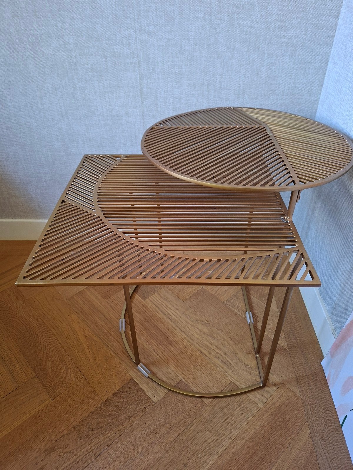 wehkamp bijzettafel metaal koper/goudkleurig, Ophalen, Minder dan 45 cm, Minder dan 55 cm, Gebruikt