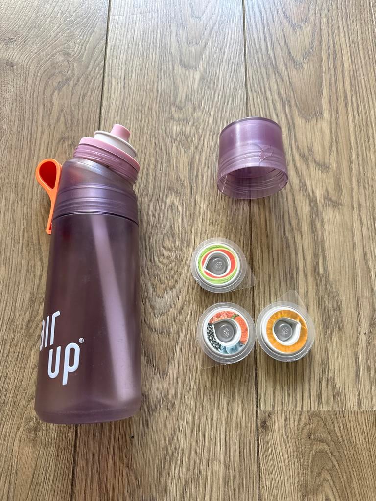 Air Up fles met 3 pods - Paars, Sport en Fitness, Bidons, Gebruikt, Ophalen of Verzenden