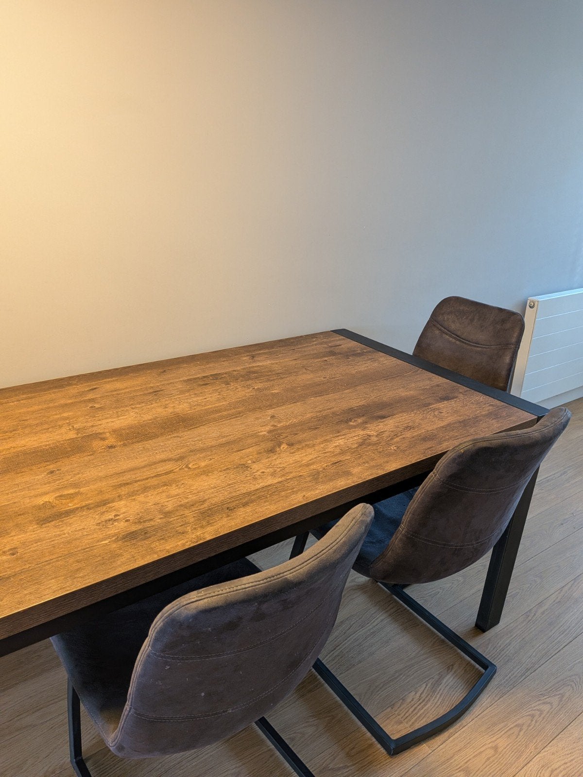 Eettafel (160x90) met 4 stoelen, Gebruikt, 50 tot 100 cm, 150 tot 200 cm, Vier personen