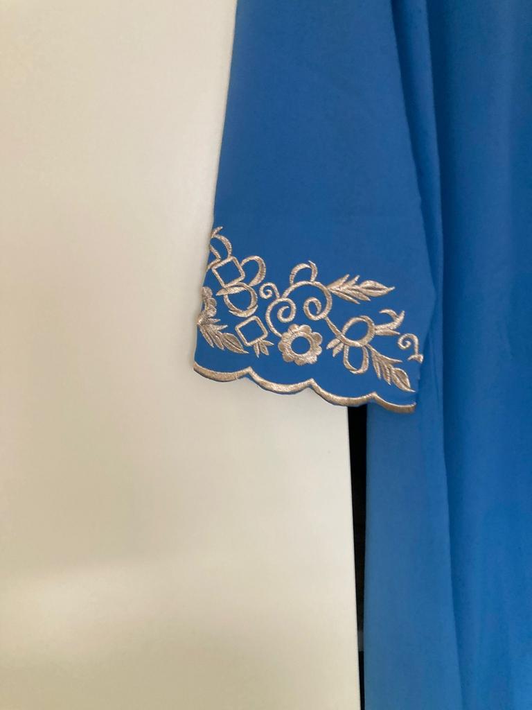 Blauw met goud jellaba, Blauw, Ophalen of Verzenden, Zo goed als nieuw, Maat 36 (S)