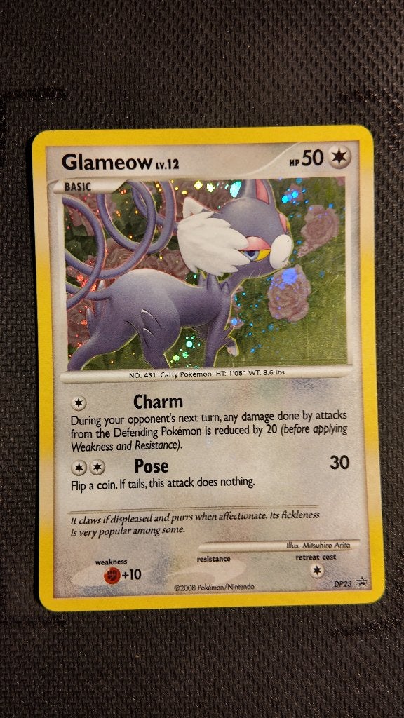 Glameow DP23 DP Black Star Promos | Pokemon kaart, Ophalen, Losse kaart, Foil