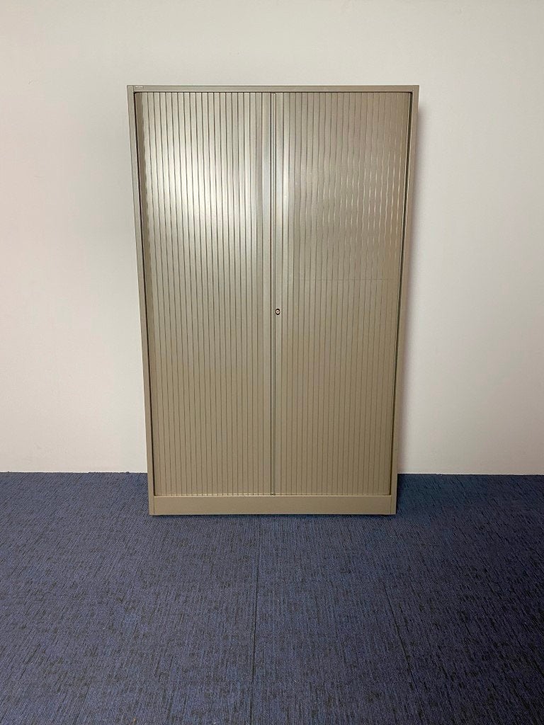 Roldeurkast Ahrend, grijs, H 195 x B 120 x D 45 cm.