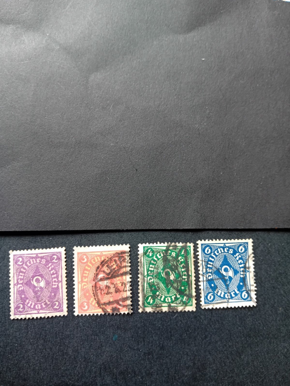 Duitse Rijk postzegels - 2, 3, 4 en 6 Mark, Ophalen of Verzenden, Overige landen, Gestempeld