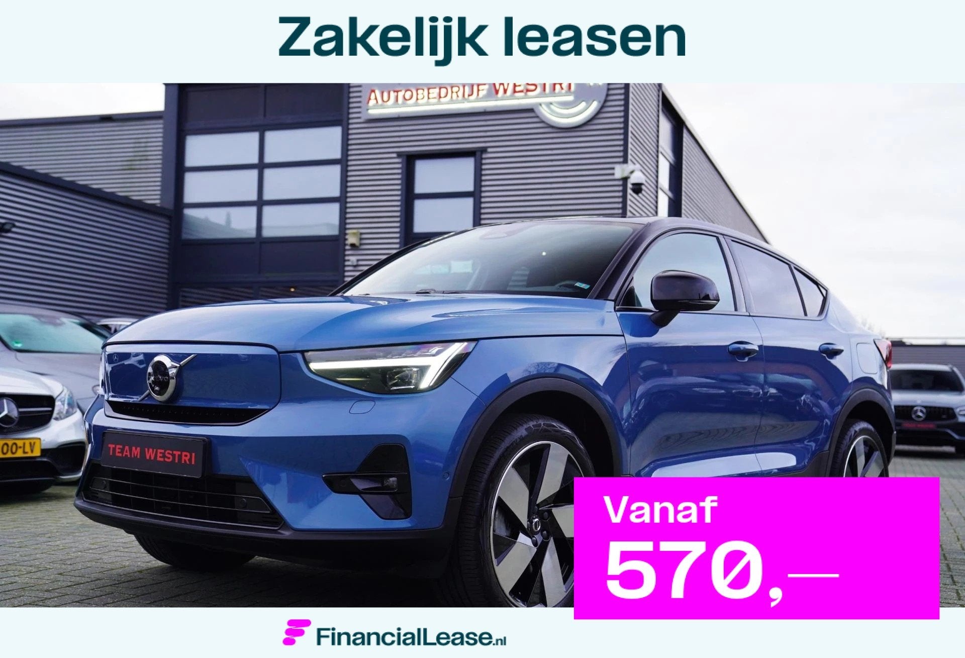Volvo C40 Recharge Twin Intro Edition 78 kWh | Harman/Kardon, Dealer onderhouden, Blauw, 408 pk, SUV of Terreinwagen
