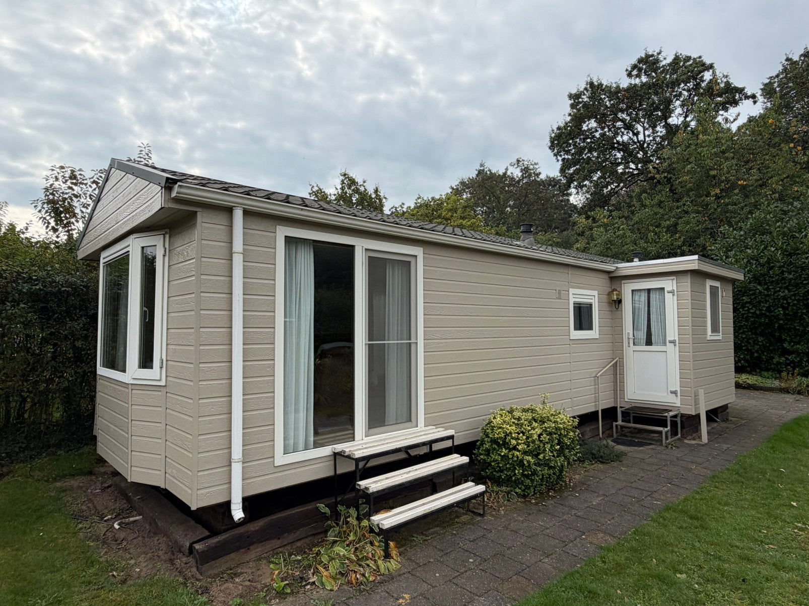 Chalet (Gritter) dubbelglas 2 slaapkamers incl. transport NL, Tot en met 4
