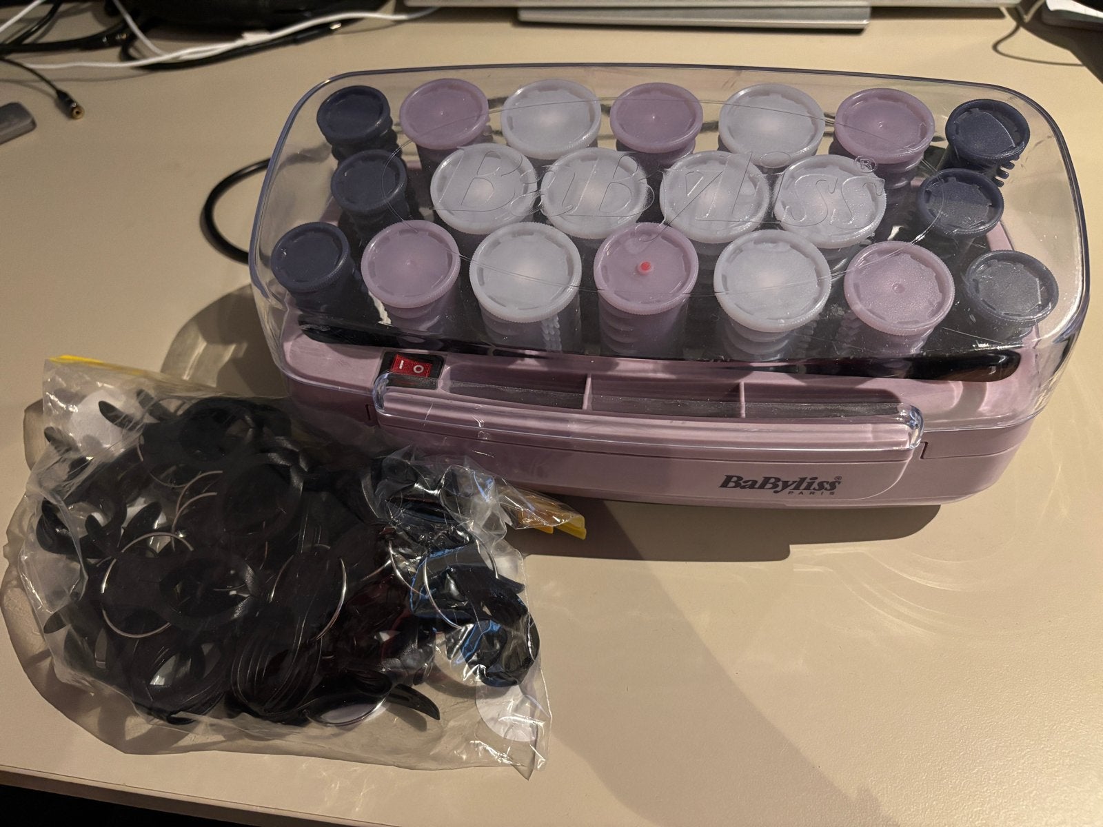 BaByliss krulset 3060E - 20 verwarmde rollers+clips compleet, Ophalen of Verzenden, Zo goed als nieuw, Haarverzorging
