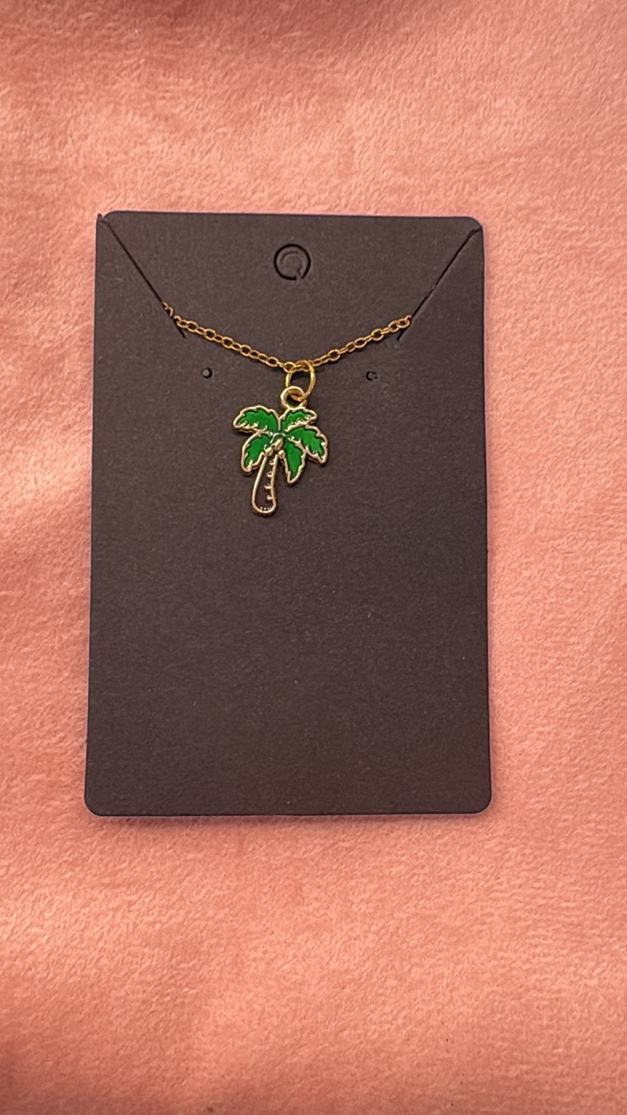 Nieuwe Goudkleurige Ketting met Palmboom Hanger, Verzenden, Nieuw, Goud, Overige materialen