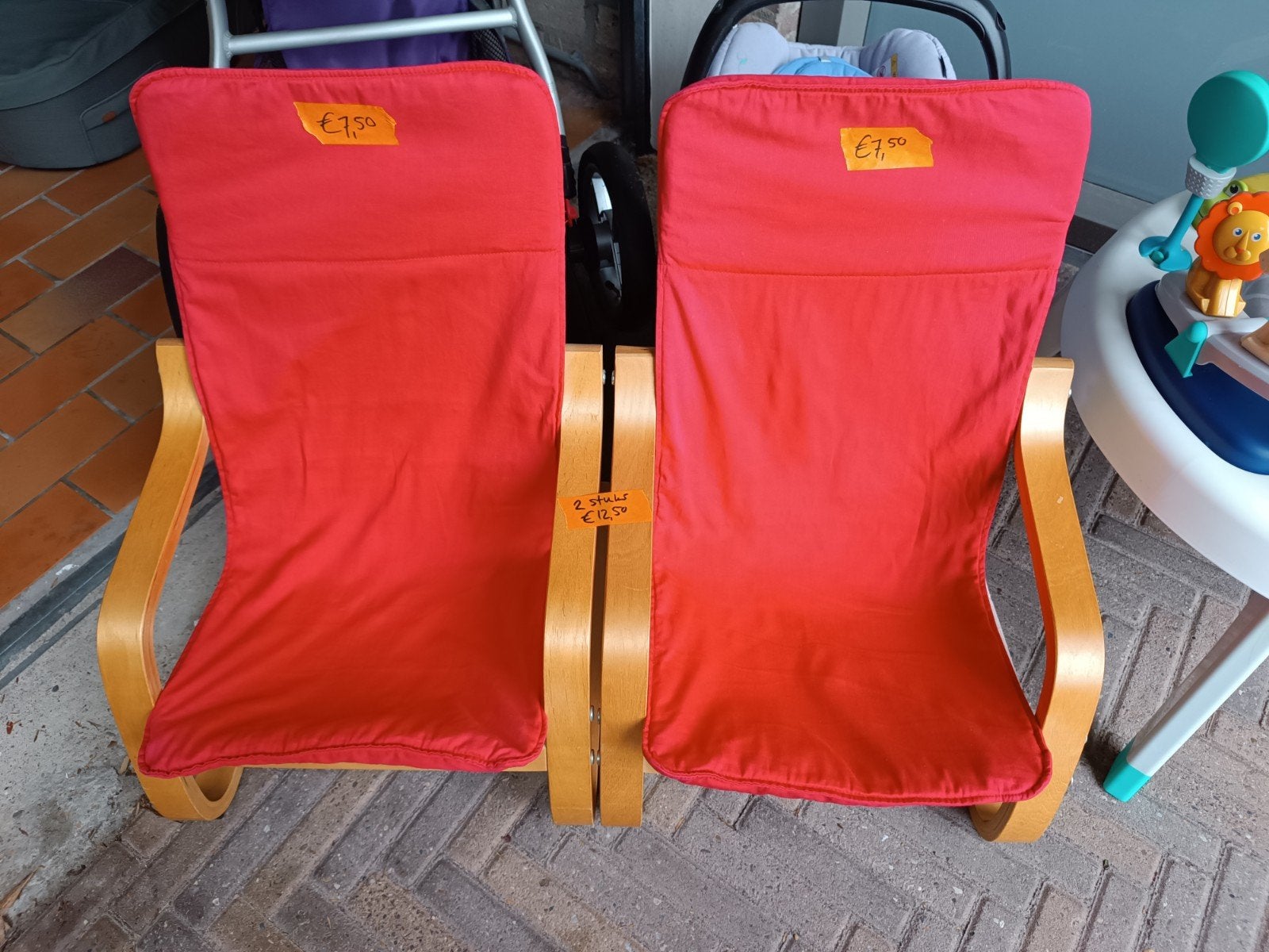 Ikea Poäng voor kinderen - Twee stoelen met houten frame, Ophalen, Gebruikt, IKEA, Zitmeubel